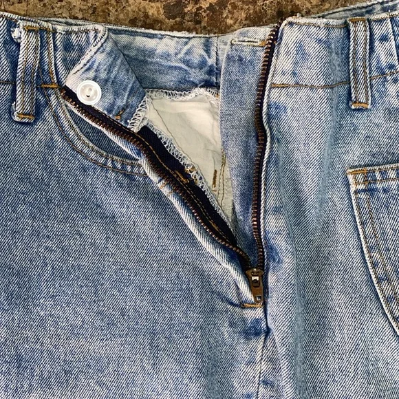 MODA INTL Vintage Y2K Lace Up Tie Side Zipper 100% Cotton Denim Shorts Size 27 - Picture 9 of 14